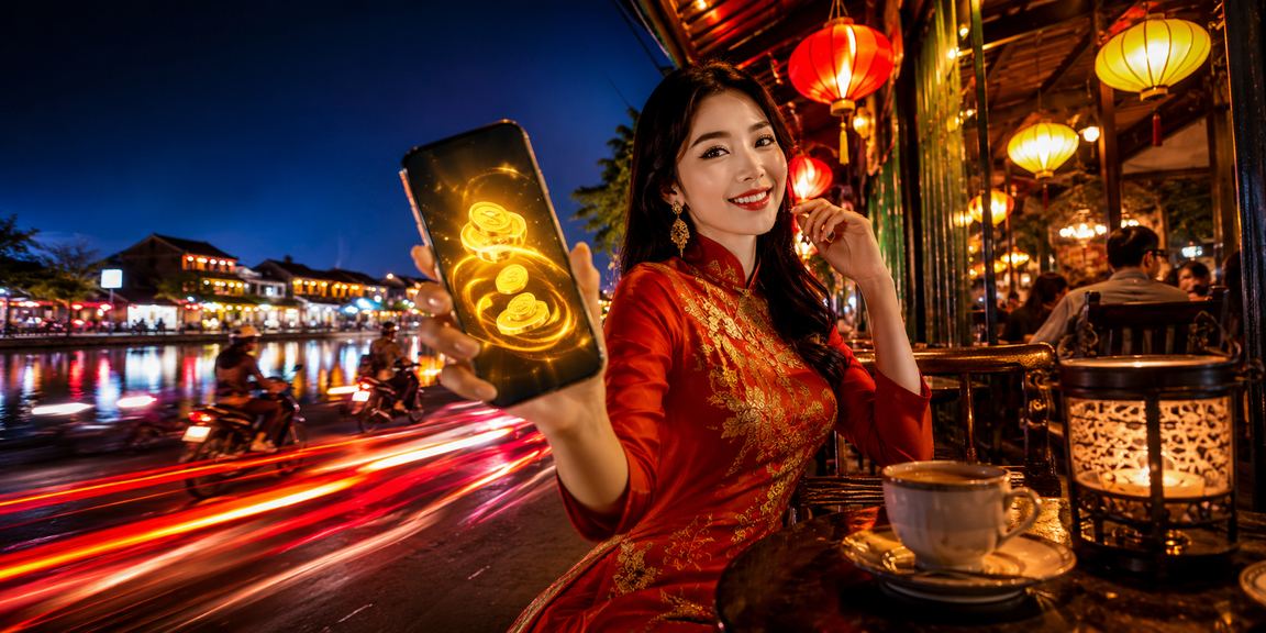 Không gian thư giãn tại Hội An — người dùng tham gia nền tảng win13 qua điện thoại